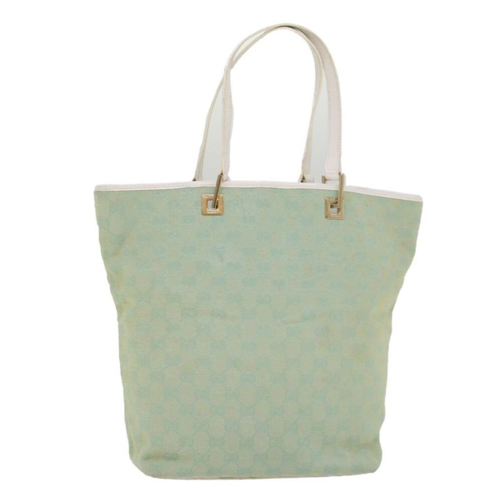Gucci Vintage Bucket Shopping Gg Canvas Blue Canvas Tote Bag Bag